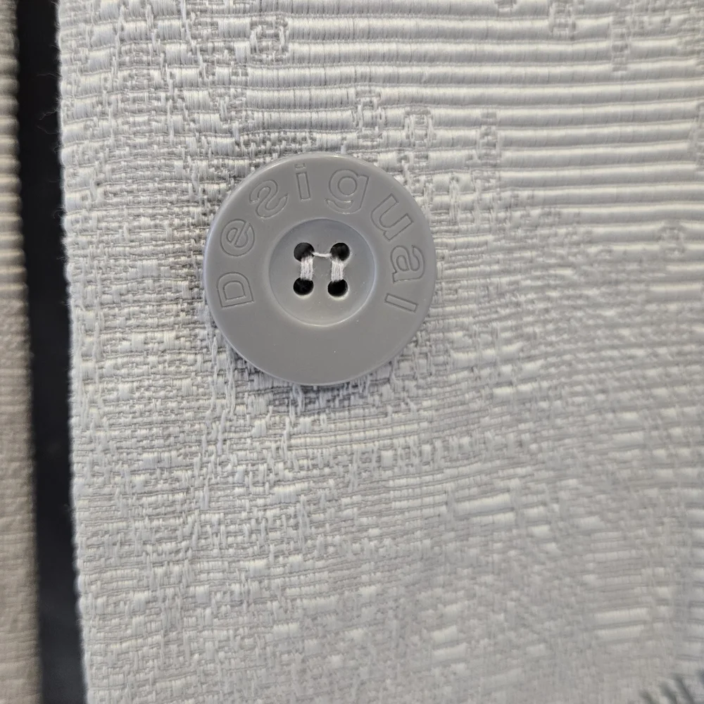 Desigual Gray Paisley Trench Coat - Picture 3 of 7